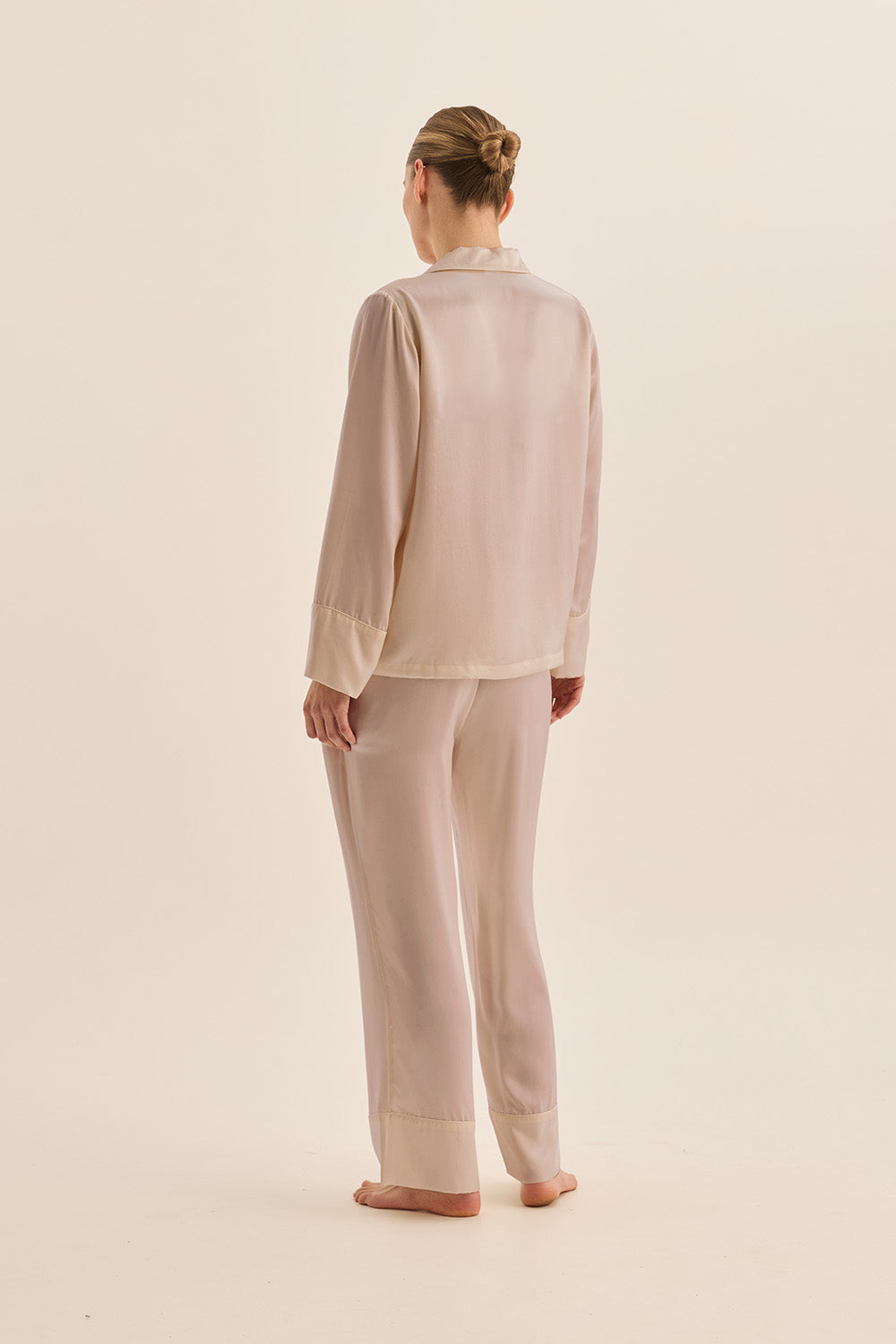 Emerald Pure Silk Long Sleeve Wide Leg Pyjama Set