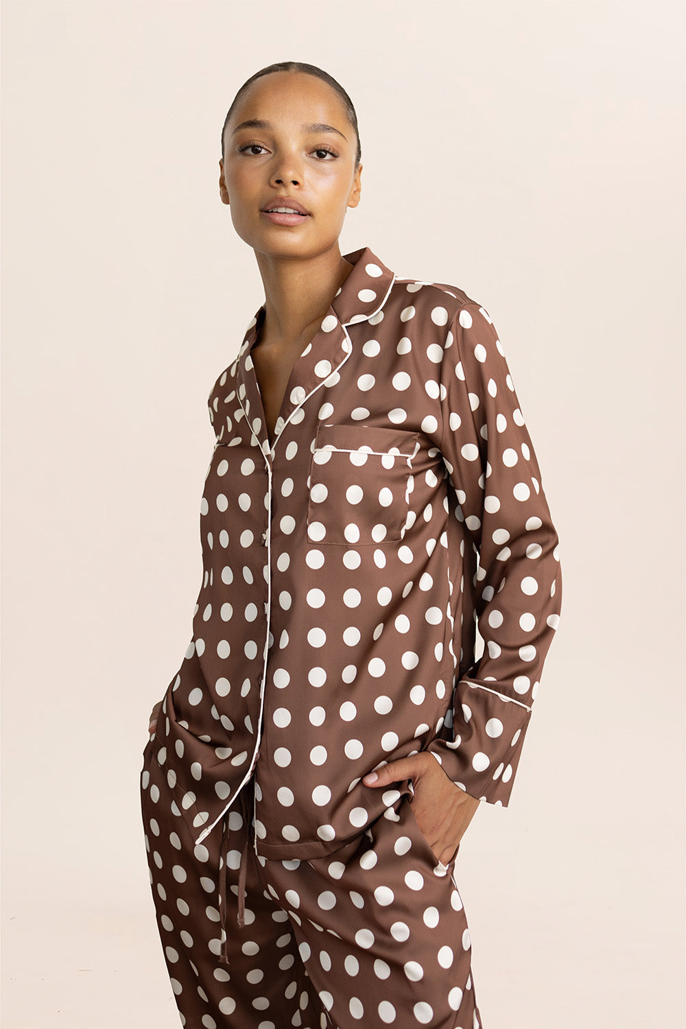 Carlotta Silky Satin Spot PJ set