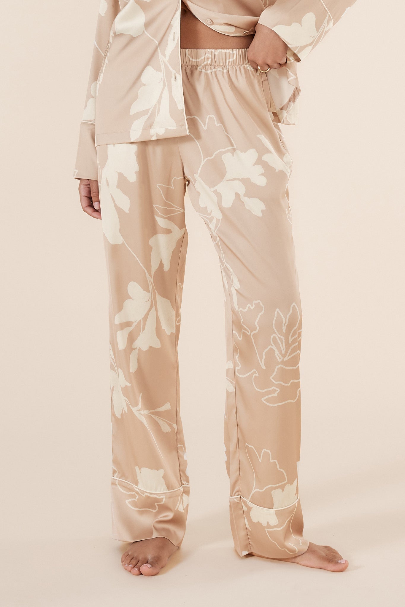 Elina Botanical Silky Satin PJ set