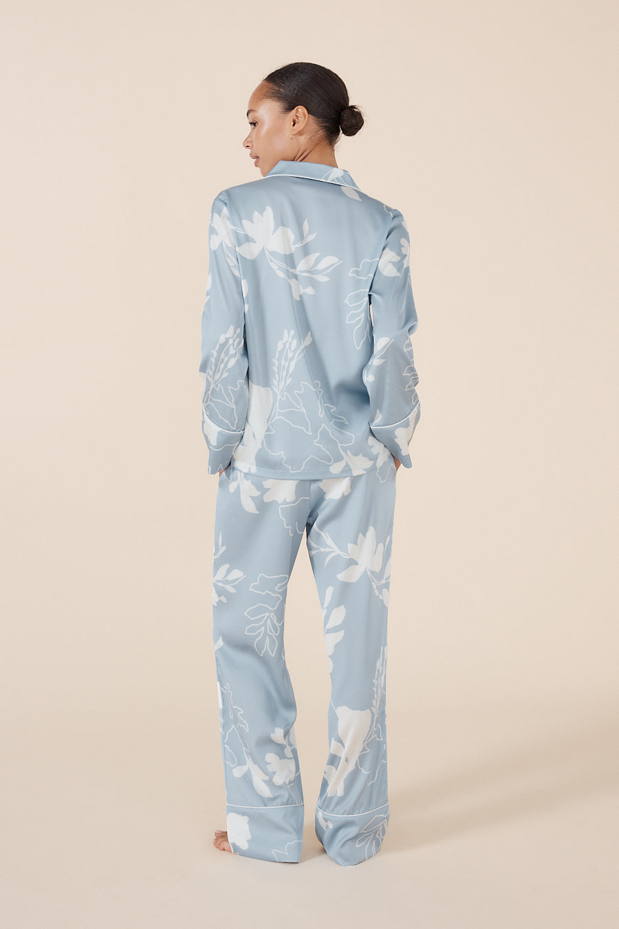 Elina Botanical Silky Satin PJ set
