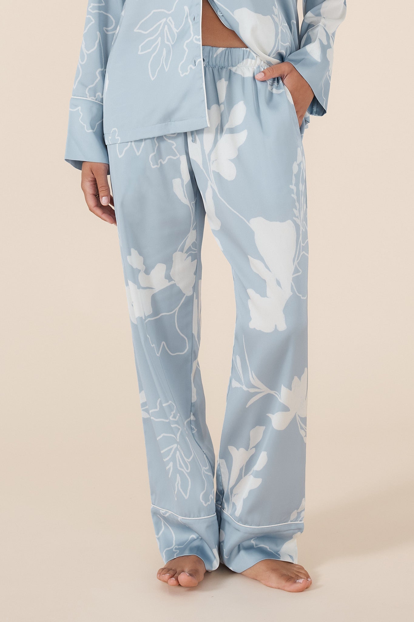 Elina Botanical Silky Satin PJ set