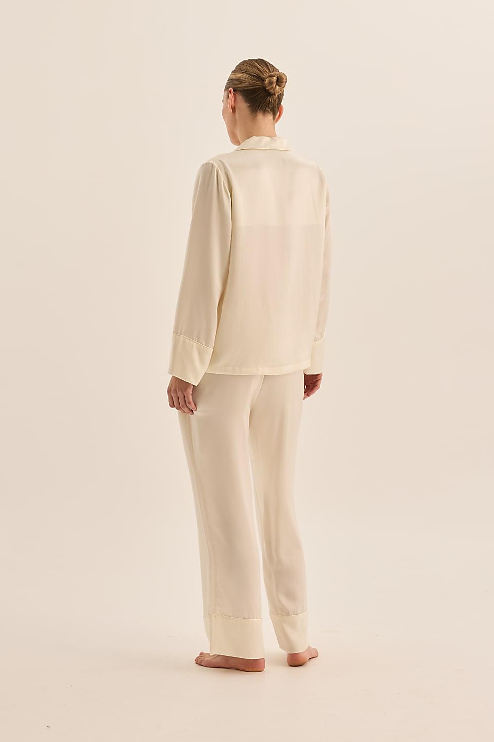 Emerald Pure Silk Long Sleeve Wide Leg Pyjama Set
