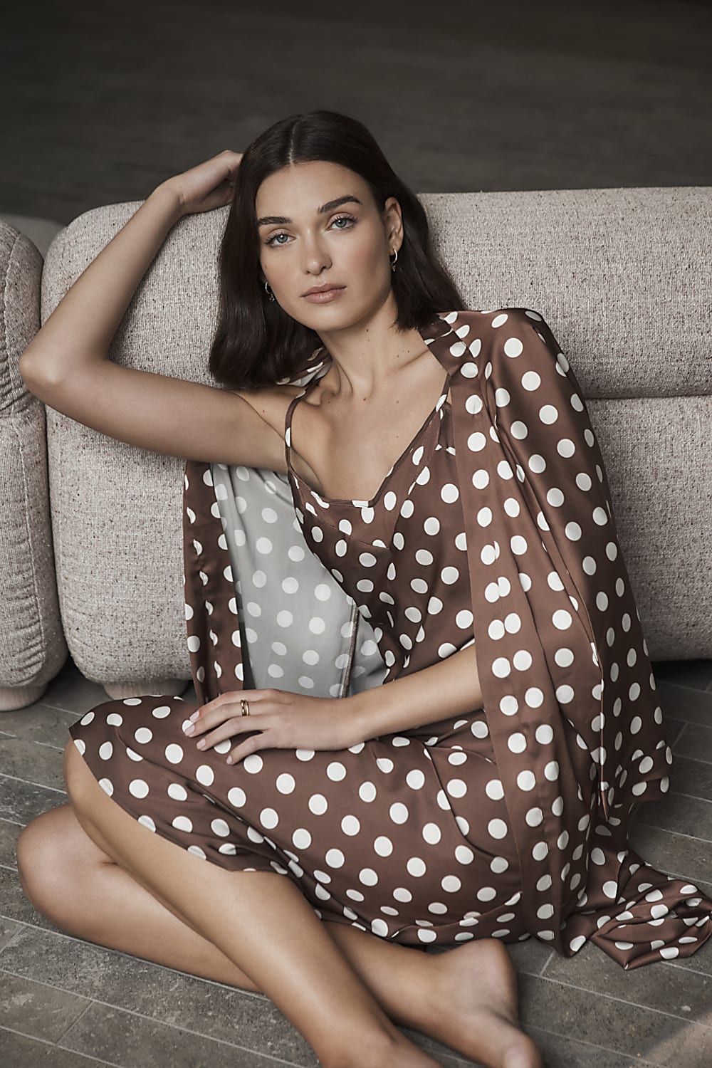 Lana Brown Spot Robe