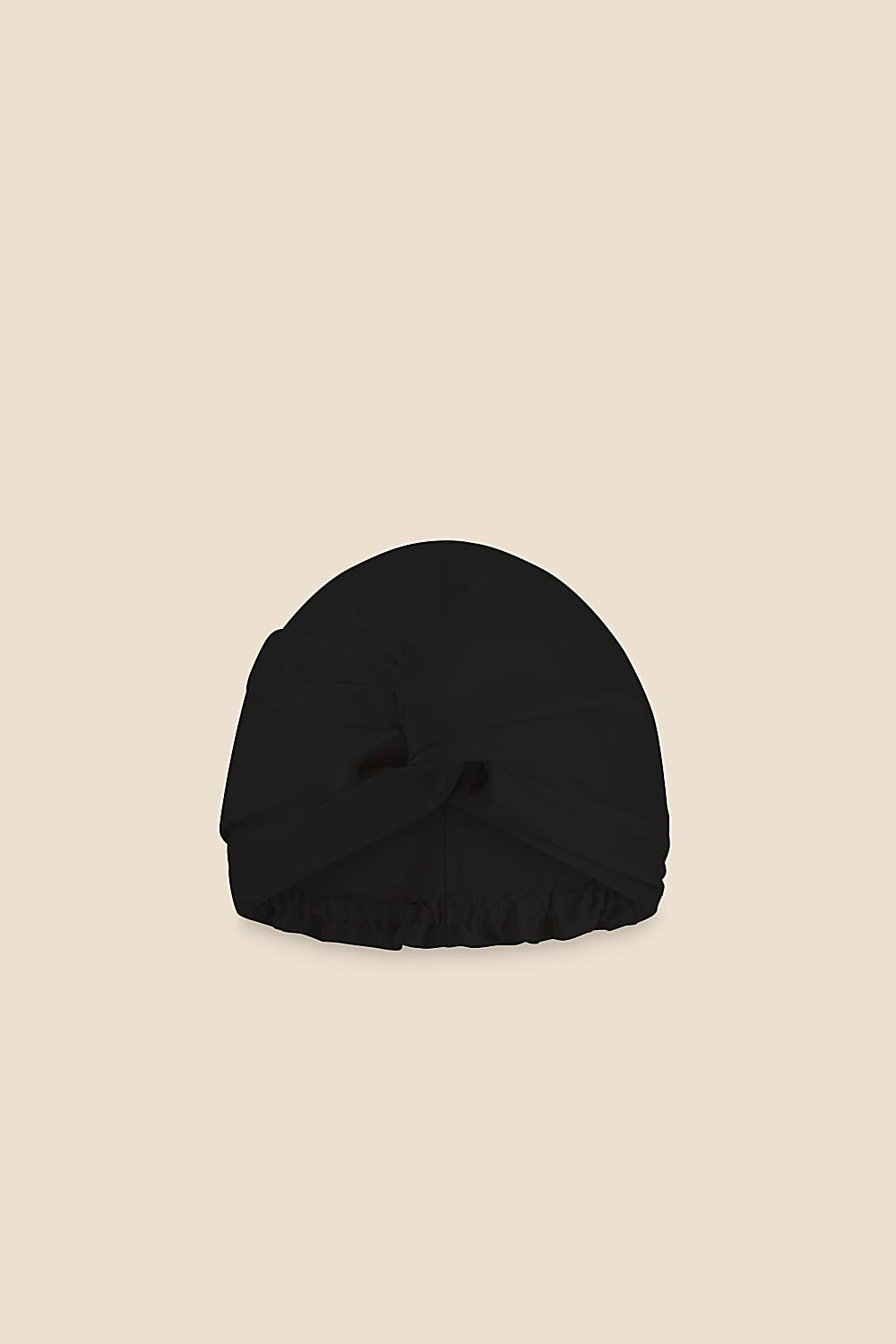 Majestic Black Pure Silk Turban
