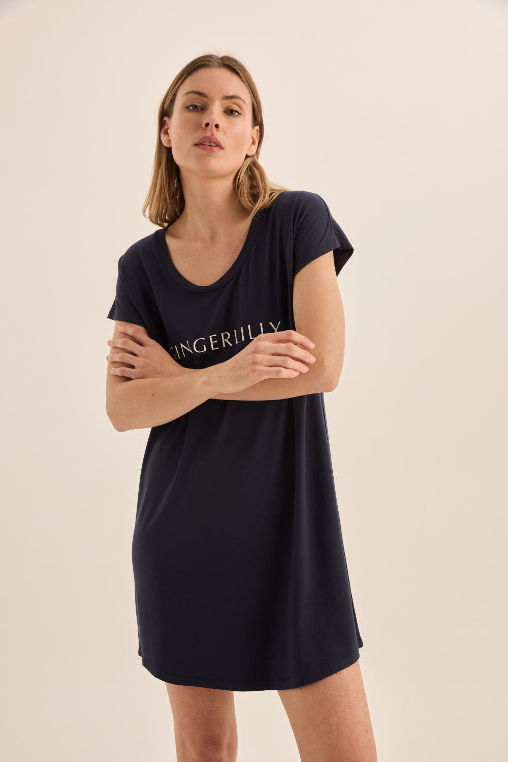 Nova Navy Bamboo Tee Nightie