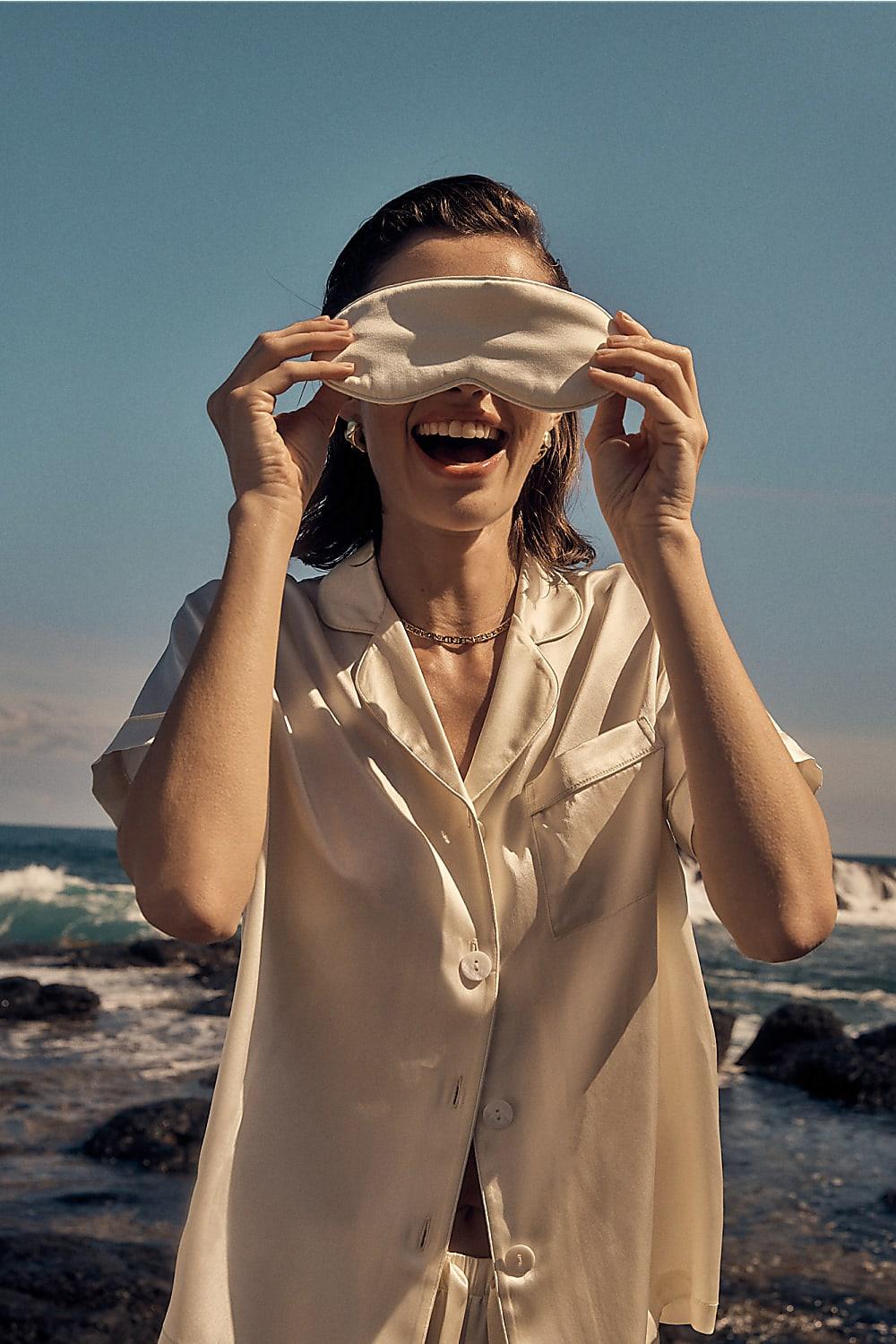 Opulent Ivory Pure Silk Eyemask