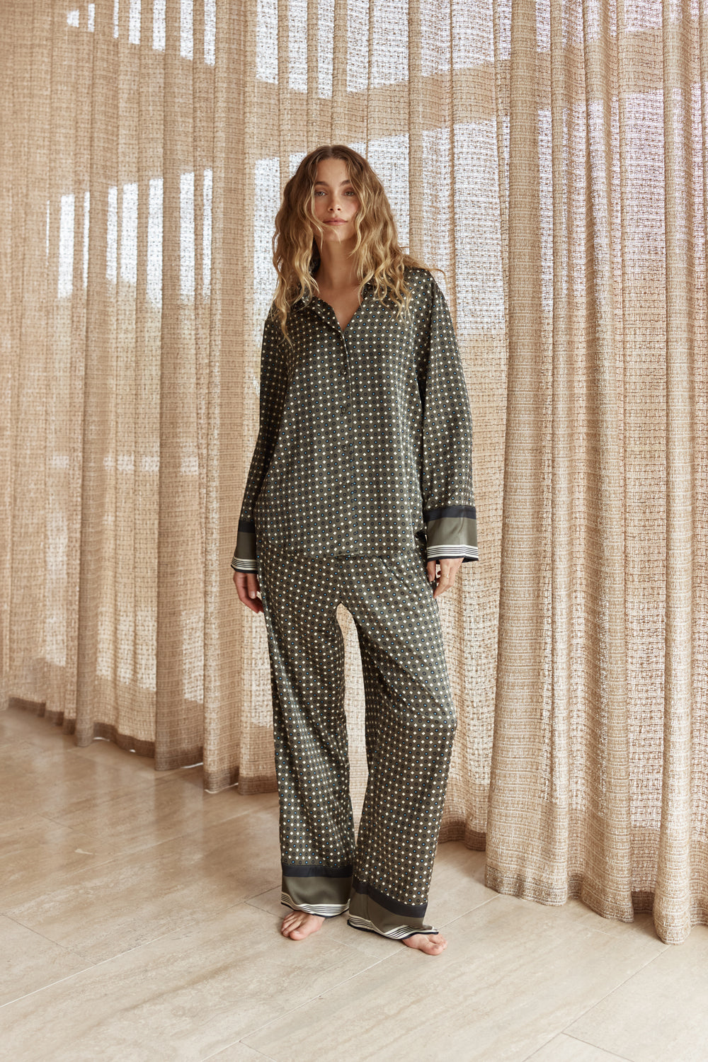 Scarlett Printed Silky Satin PJ Set
