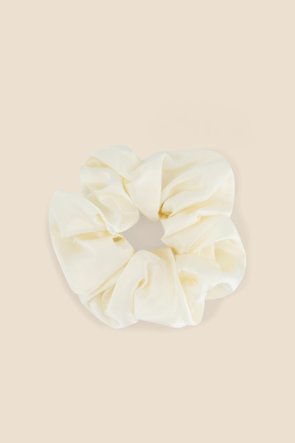 Serene Pure Silk Ivory Scrunchie